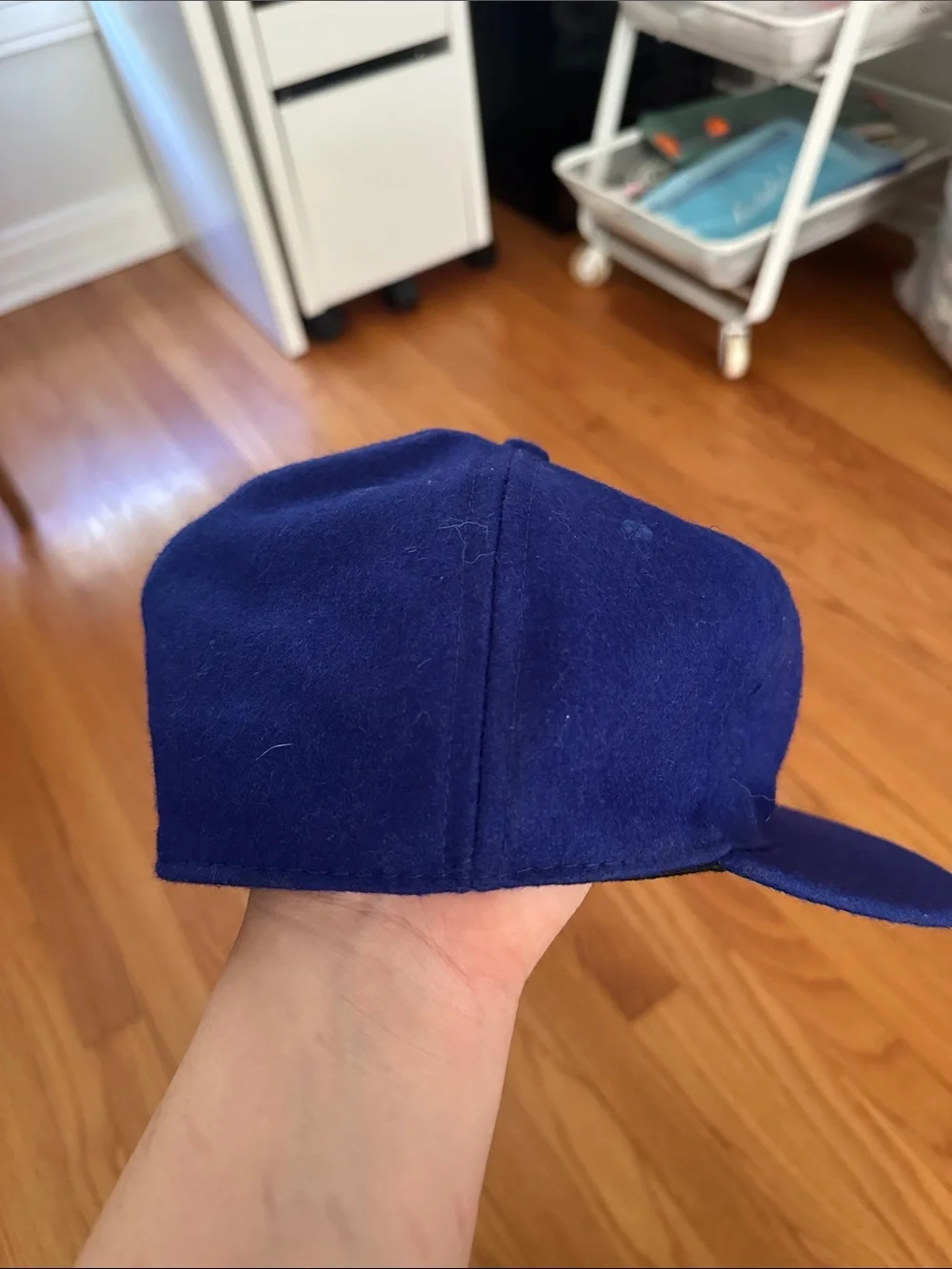 Ebbets Field Flannel CATS Vintage Blue Baseball Cap with Red and White Logo